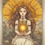 Fantasy Autistic Girl On A Tarot Card The Sun