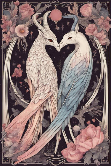 Fantasy Animal On A Tarot Card The Lovers 1