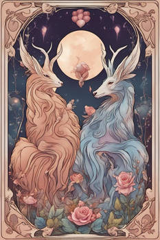 Fantasy Animal On A Tarot Card The Lovers 2