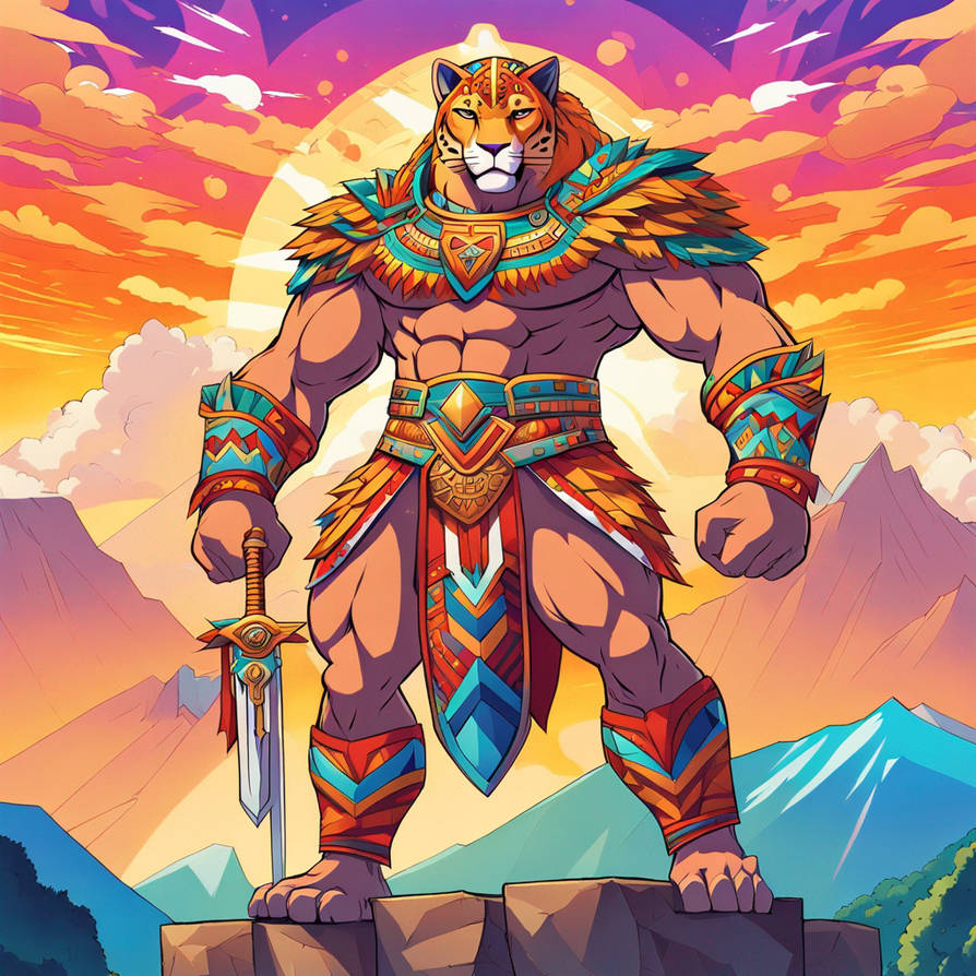 Detailed drawing of a large muscular figure