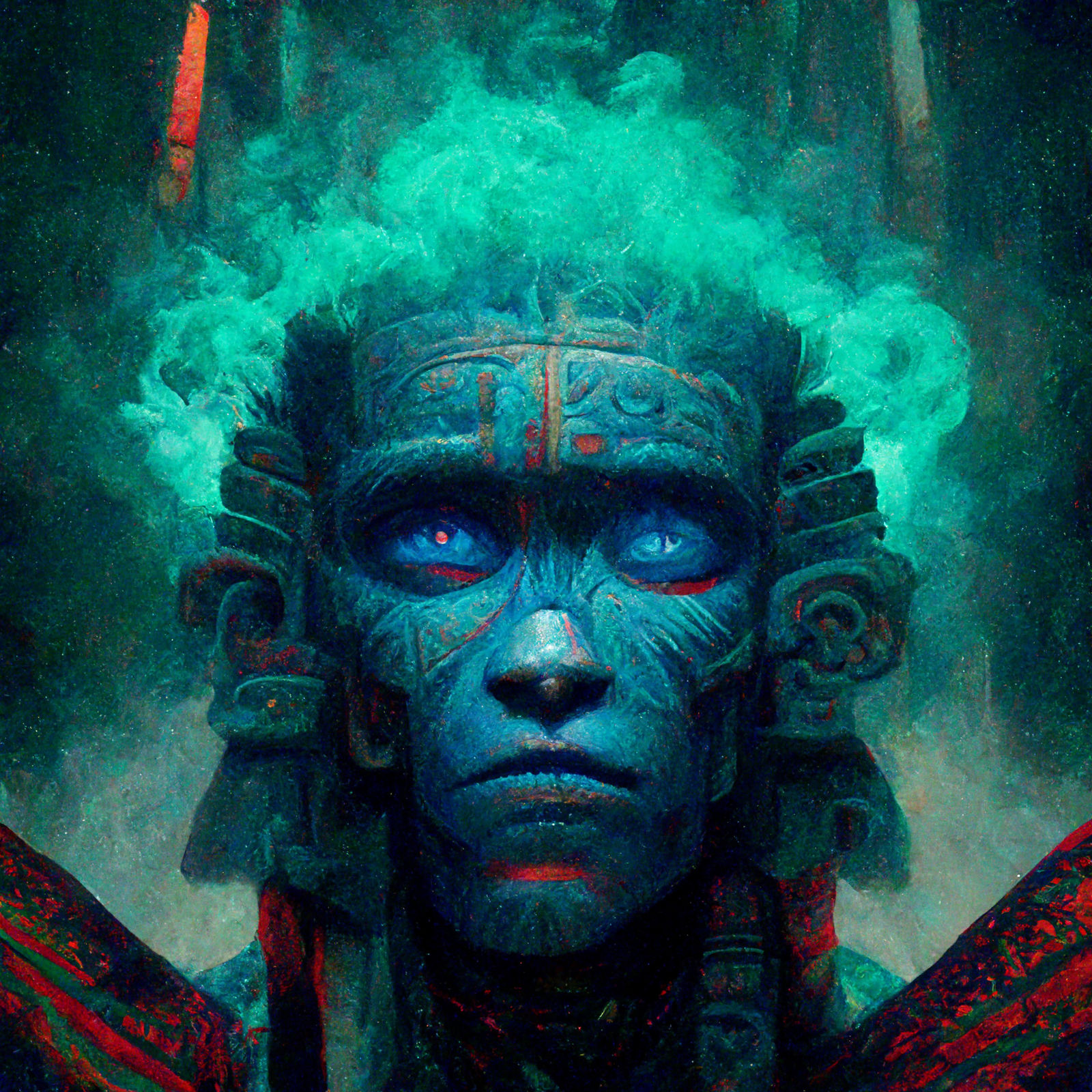 Azin God Aztec God (Portrait) by BlackHornedAI on DeviantArt