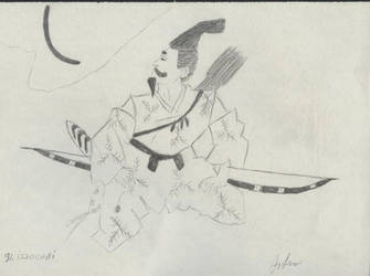 Issoghai - Paper samurai drawing sketch