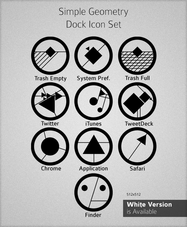 Simple Geometry Dock Icon Set