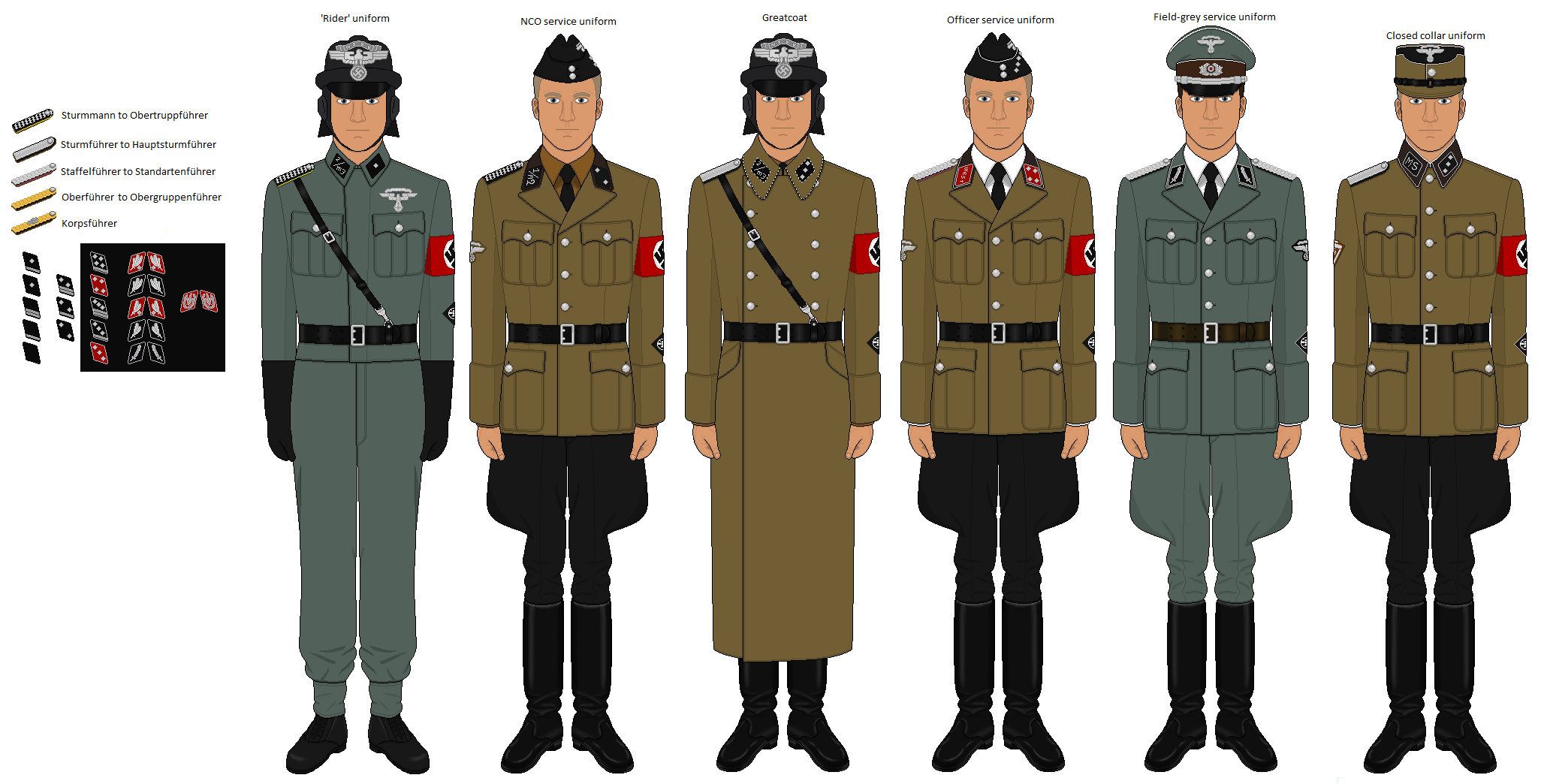 Collection of NSKK uniforms