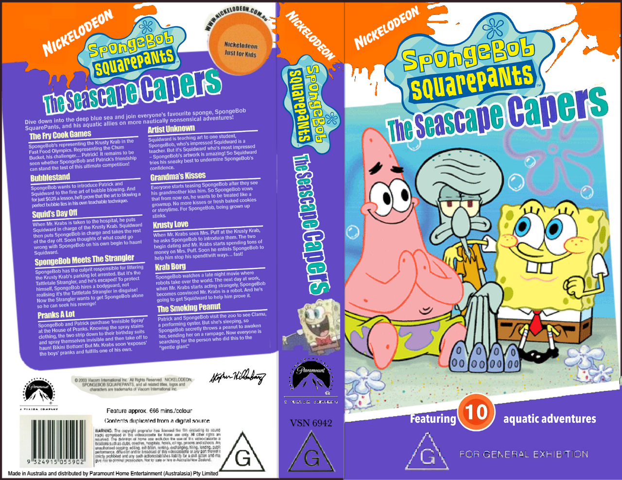 SpongeBob: The Seascape Capers 2005 Australian VHS by LachStarYT on ...