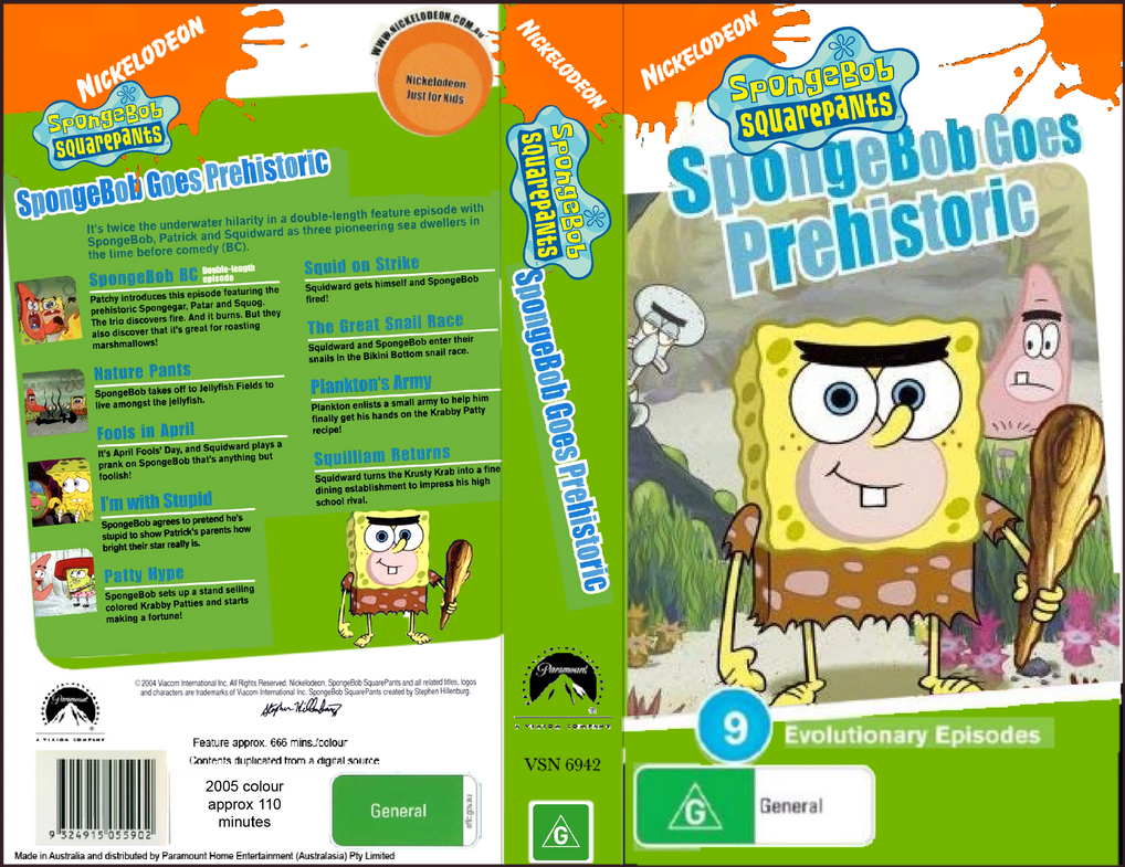 SpongeBob goes prehistoric 2005 Australian VHS by LachStarYT on DeviantArt