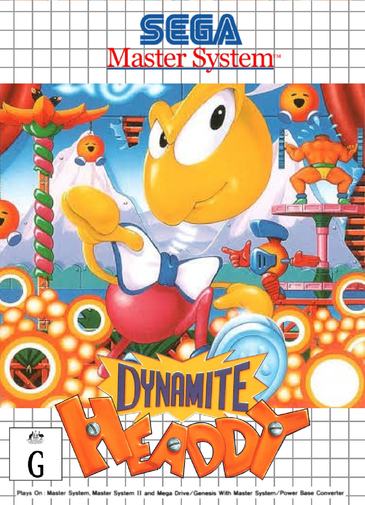 Dynamite Headdy Sega Master System AUS box art by LachStarYT on DeviantArt