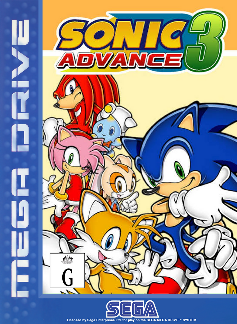 Sonic Advance 3 2004 Sega Mega Drive box art by LachStarYT on DeviantArt
