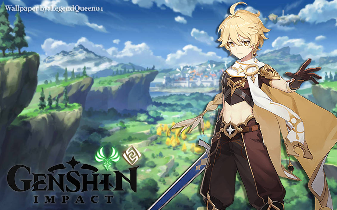 Genshin Impact Wallpaper :: Aether -Male Traveler- by LegendQueen01 on ...