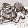 Sketch of Garrus and Roby