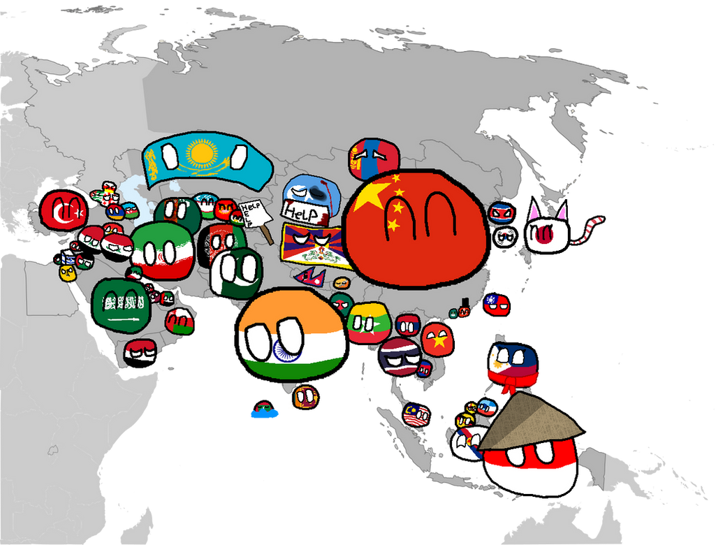Map of Asia in Countryballs by alxpino on DeviantArt