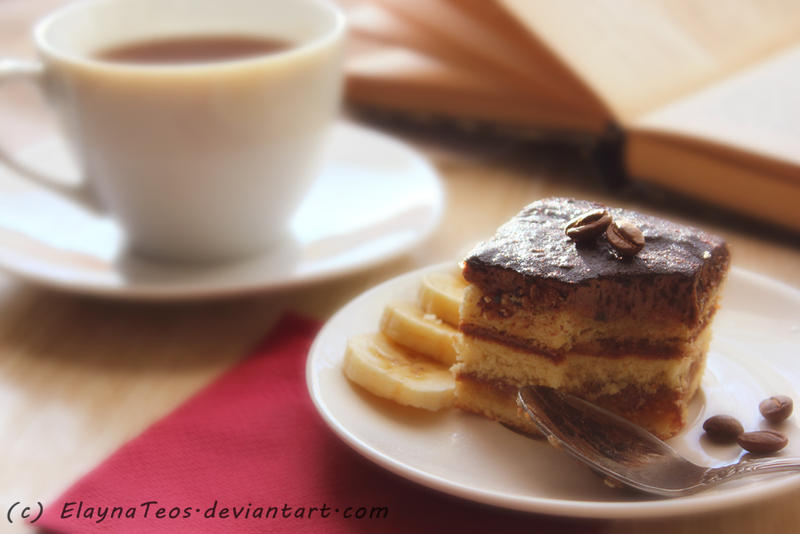 cake and tea by ElaynaTeos