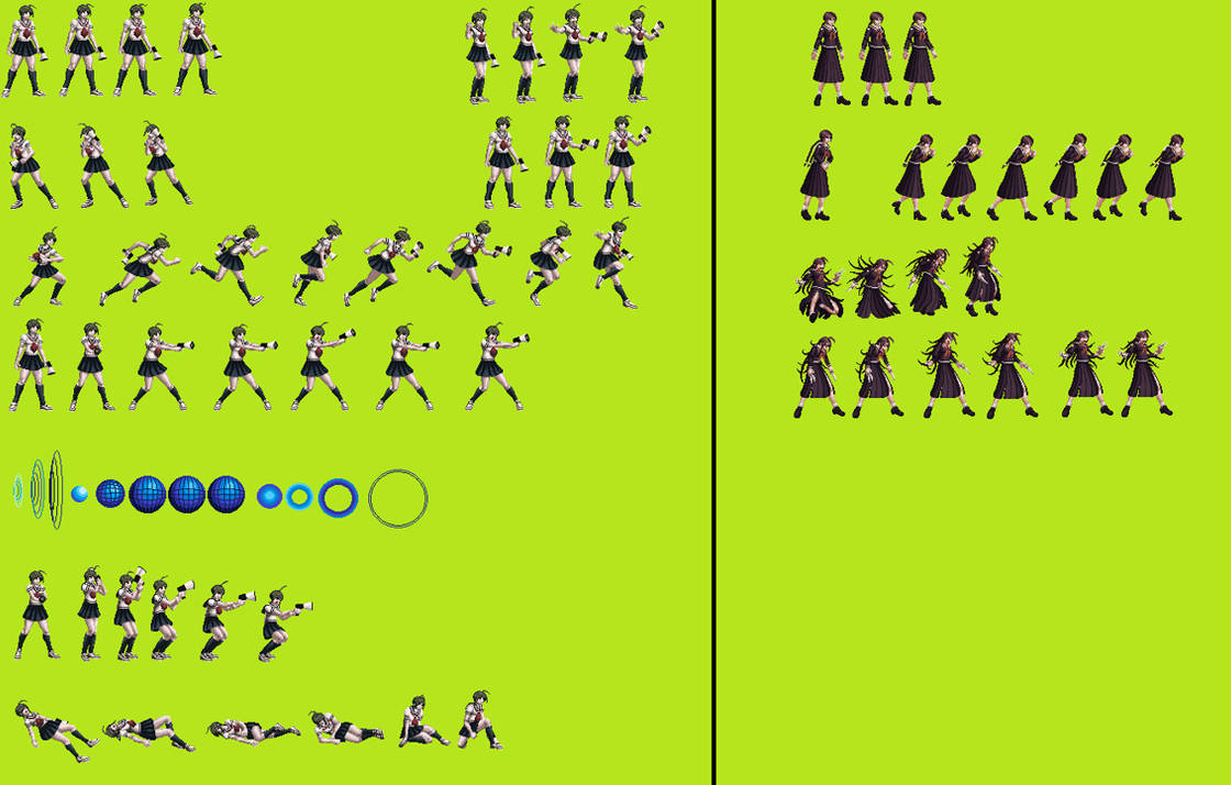 Komaru Naegi y Touko Fukawa sprites kof by TKkill on DeviantArt