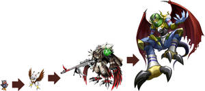 Perfect Evolutionary Line - Falcomon (Savers)