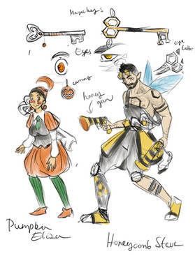 RainbowKey refs Pumpkin Eliza and Honeycomb Steve