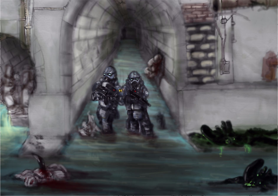 Combine Vs Combine vs Alien : Sewer Raid by HashtagDown on DeviantArt