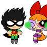 Zane As Robin and Blossom as Starfire (Commission)