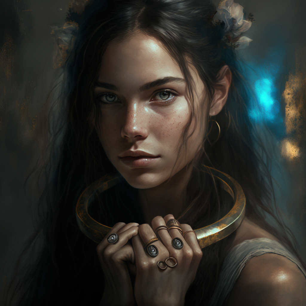 Character Showing Rings Girl with rings 4 by alann6 on DeviantArt