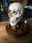 Revived fallen Steampunk Cyborg skull by Wirecase