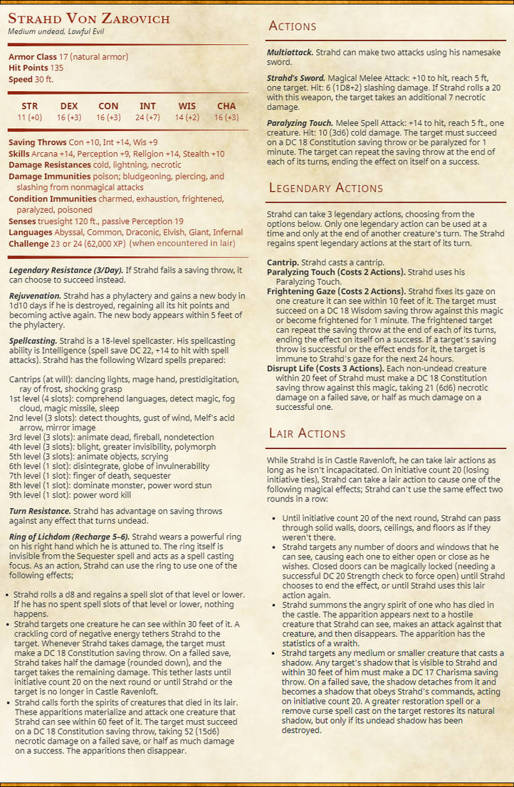 Lich Strahd Stat Block By Cytheran97 On DeviantArt Lich strahd stat block by cytheran97 on deviantart