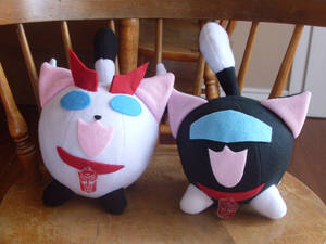 Prowl and Jazz Kitty plushies