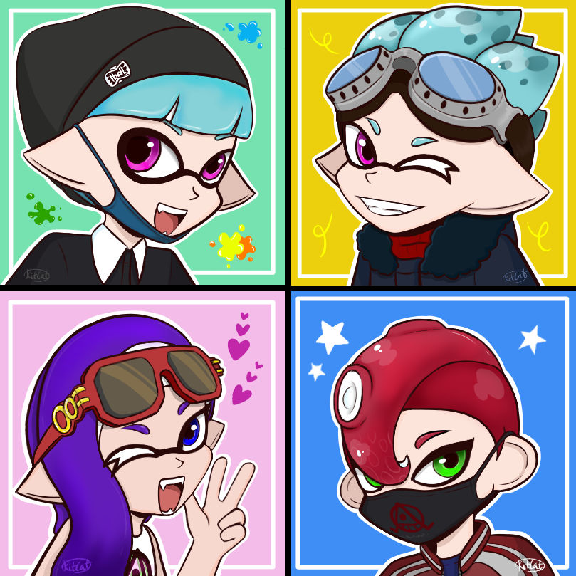 Splatoon OC Headshots by KitCat-Lover on DeviantArt