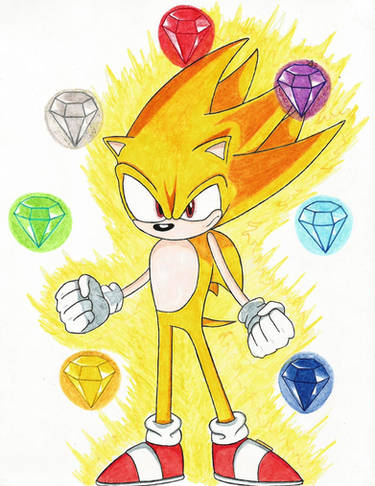 Drawing classic Super Sonic and the 7 Chaos Emeralds. #sonicthehedgeho