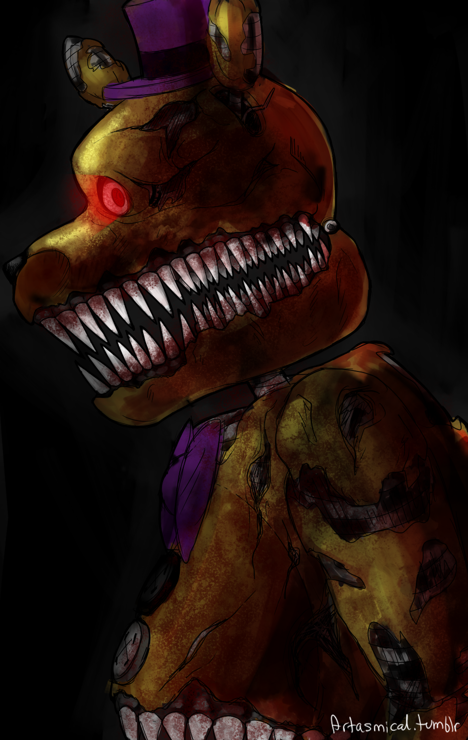 Nightmare Fredbear by MisterioArg on DeviantArt
