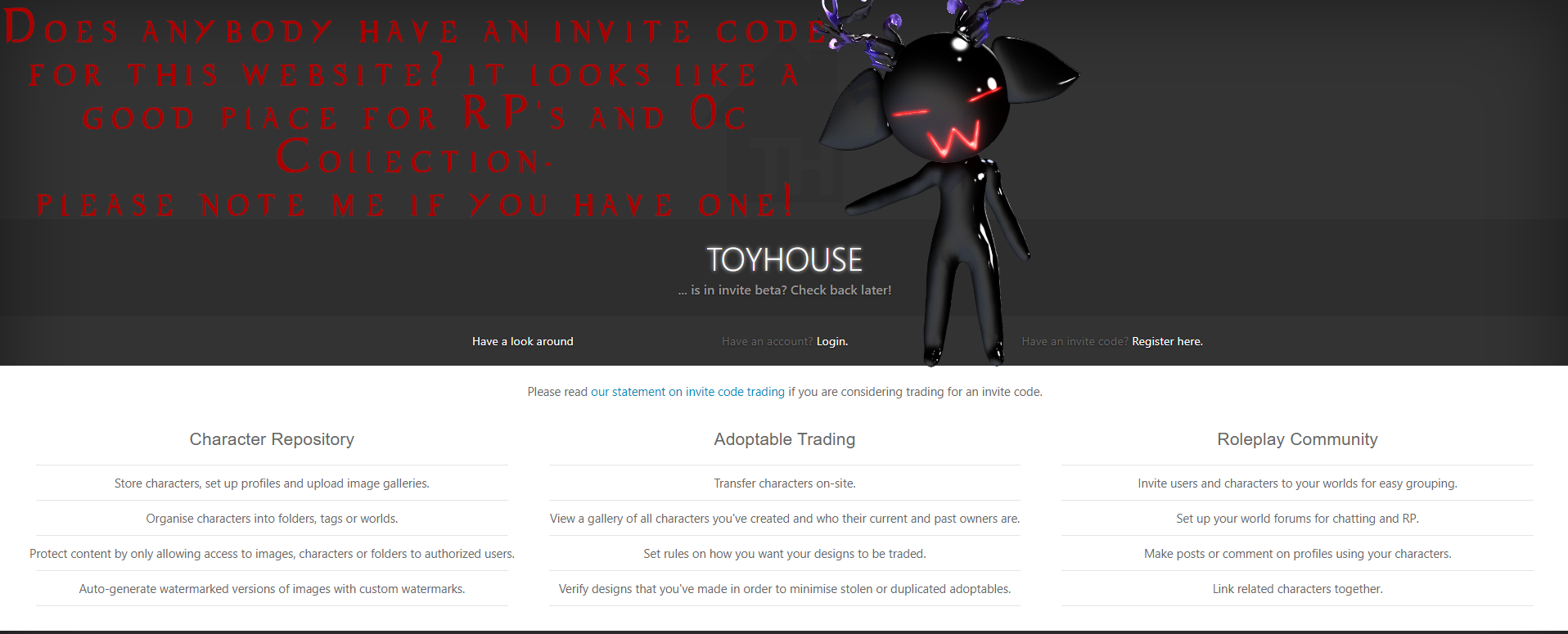 TOYHOUSE Invite code needed! by EmulationSimulation on DeviantArt