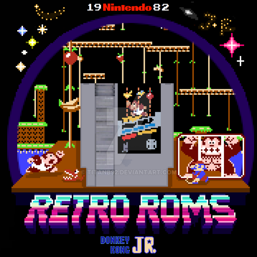 Retro Rom. Text Retro-Rom Donkey Kong Jr. (Famicom/NES) by TitanB92 on DeviantArt
