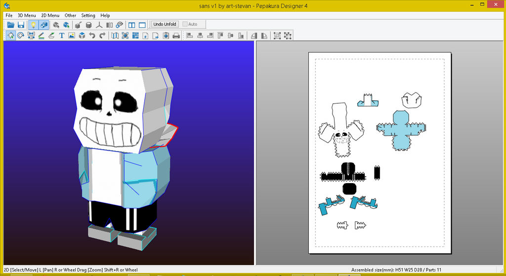 Sans Undertale Papercraft