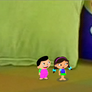 Tiny Eithan and Lucy are on Leo's bed 2