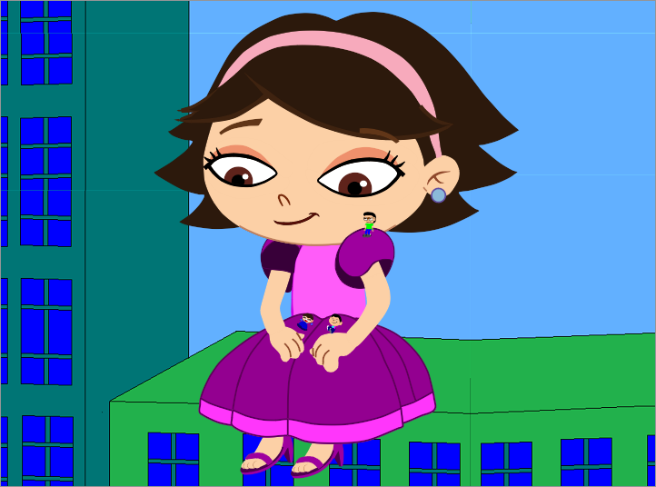 Giant Princess June sat on the building by PrinceEithan28 on DeviantArt