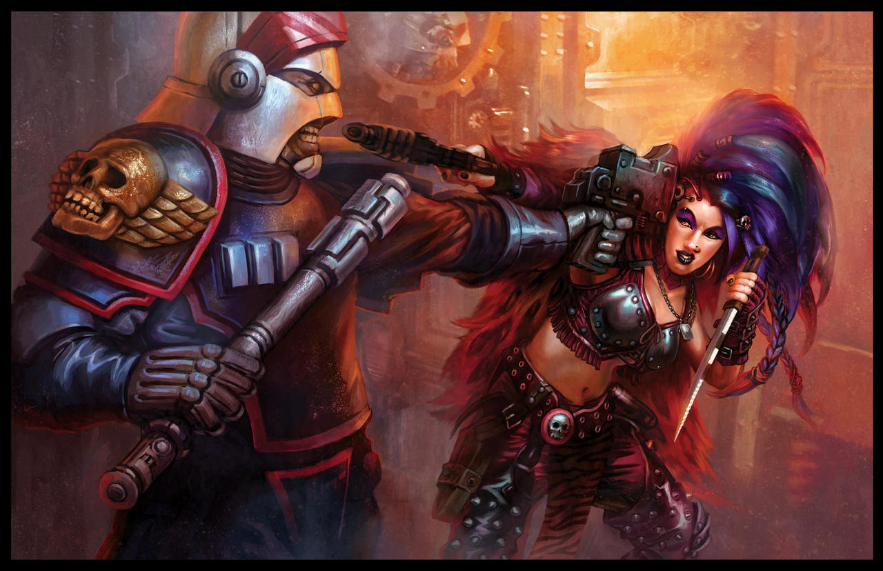 Arbites and Hive Ganger-Warhammer 40K:Dark Heresy
