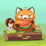 Watermelon Red Panda and Rat