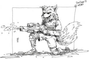Fox with watergun