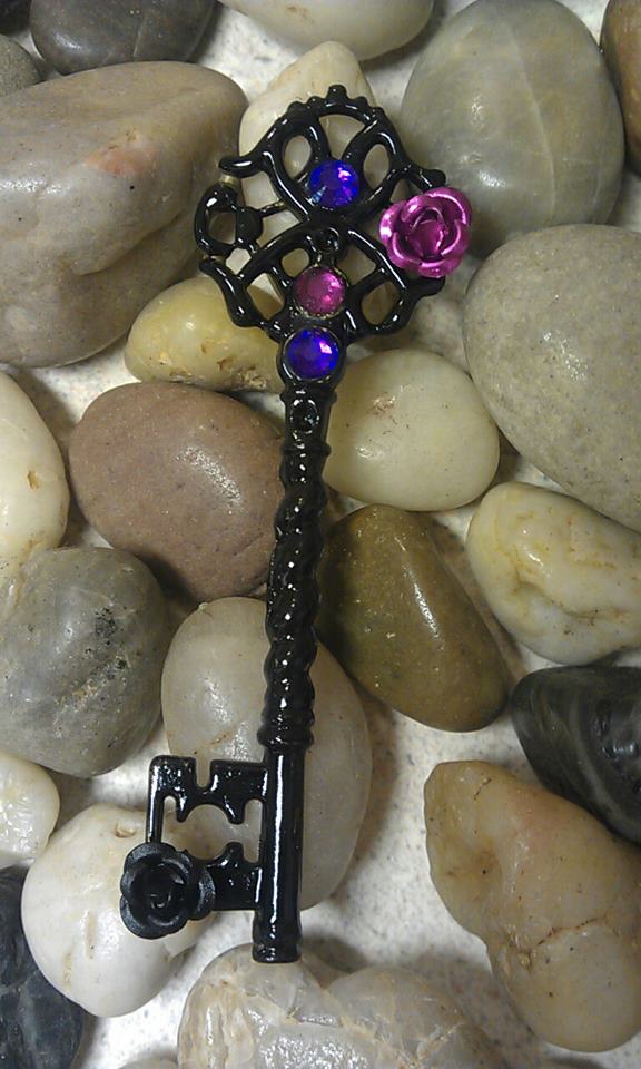 Midnight Rose Fantasy Key Pendant