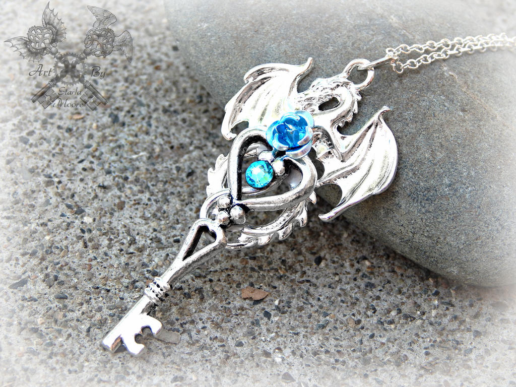 Dragon Key Necklace * Key Pendant in Fantasy Style * Dragon Guardian * Jewelry with Dragons *