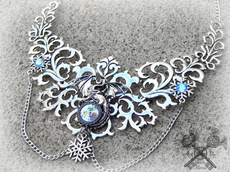 Crystal Ice Dragon Statement Necklace