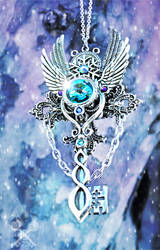Frost Whisper Skeleton Key Necklace