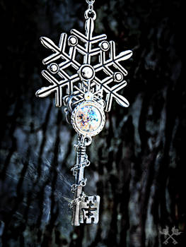 Frosted Wonderland Skeleton Key Necklace