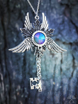 Opal Electra Skeleton Key Necklace