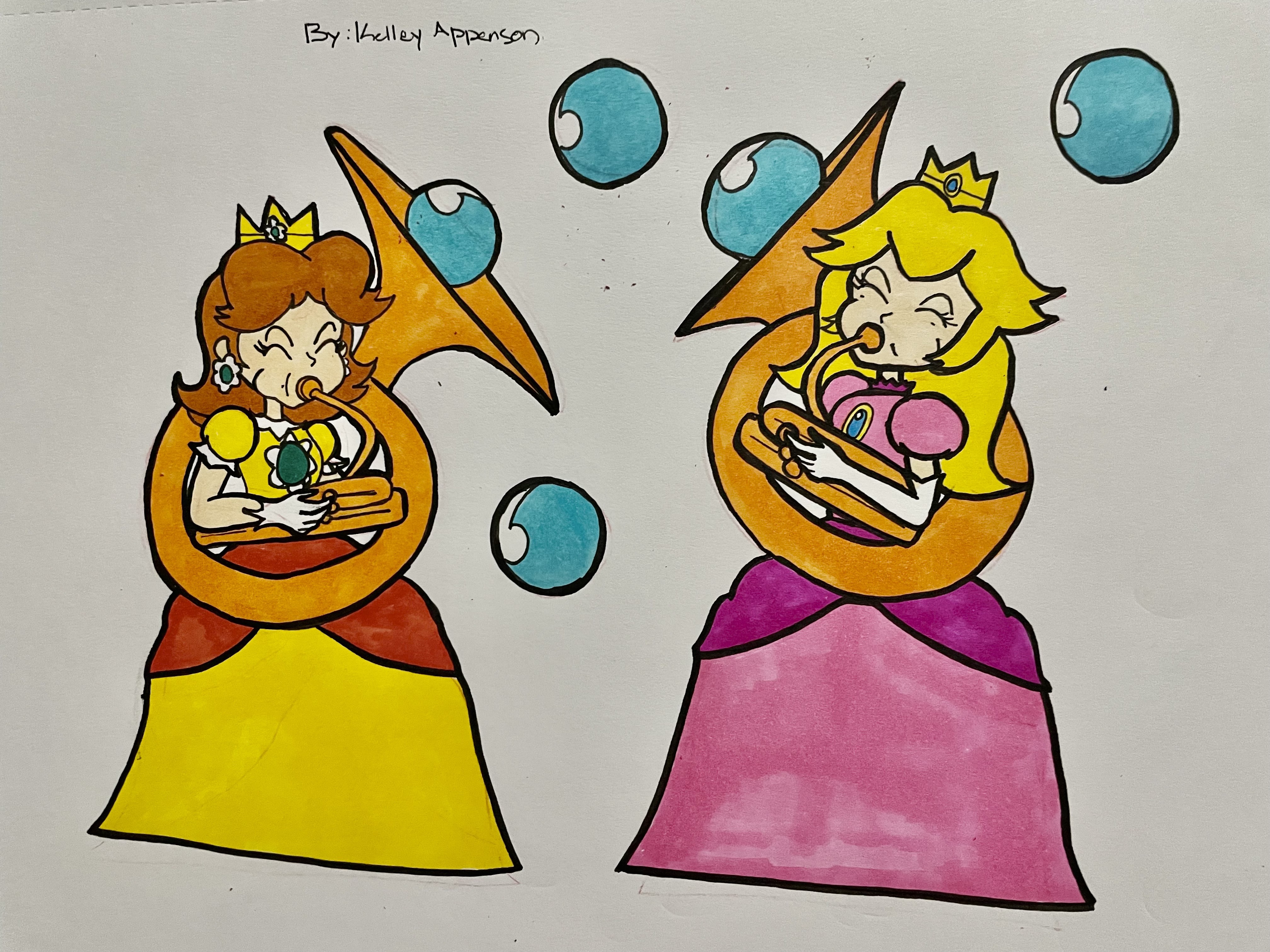 Princess Daisy and Princess Peach by Kelleycalire-25 on DeviantArt