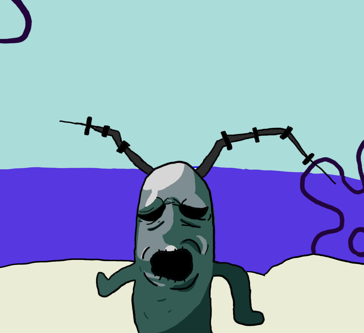 Plankton Razor Plankton got served by Ninjaust25 on DeviantArt