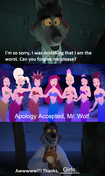 Ariel and her Sisters accepts Mr. Wolf's Apology by ArielAriasPetzoldt ...