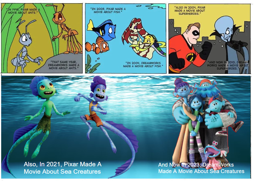 DreamWorks vs. Pixar in a Nutshell by ArielAriasPetzoldt on DeviantArt