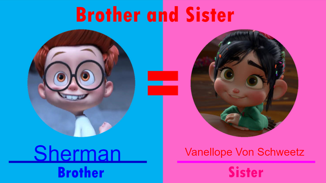 Sherman and Vanellope as Brother and Sister by ArielAriasPetzoldt on  DeviantArt