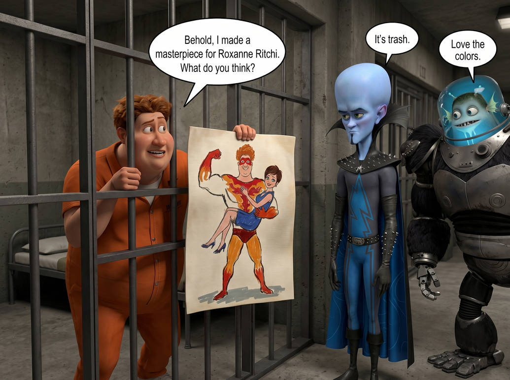 Buff Megamind Hal Shows his Masterpiece to Megamind and Minion by ArielAriasPetzoldt ...