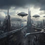 Leonardo Diffusion XL Futuristic dystopian city st