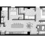 Floor plan 2D rendering B/W